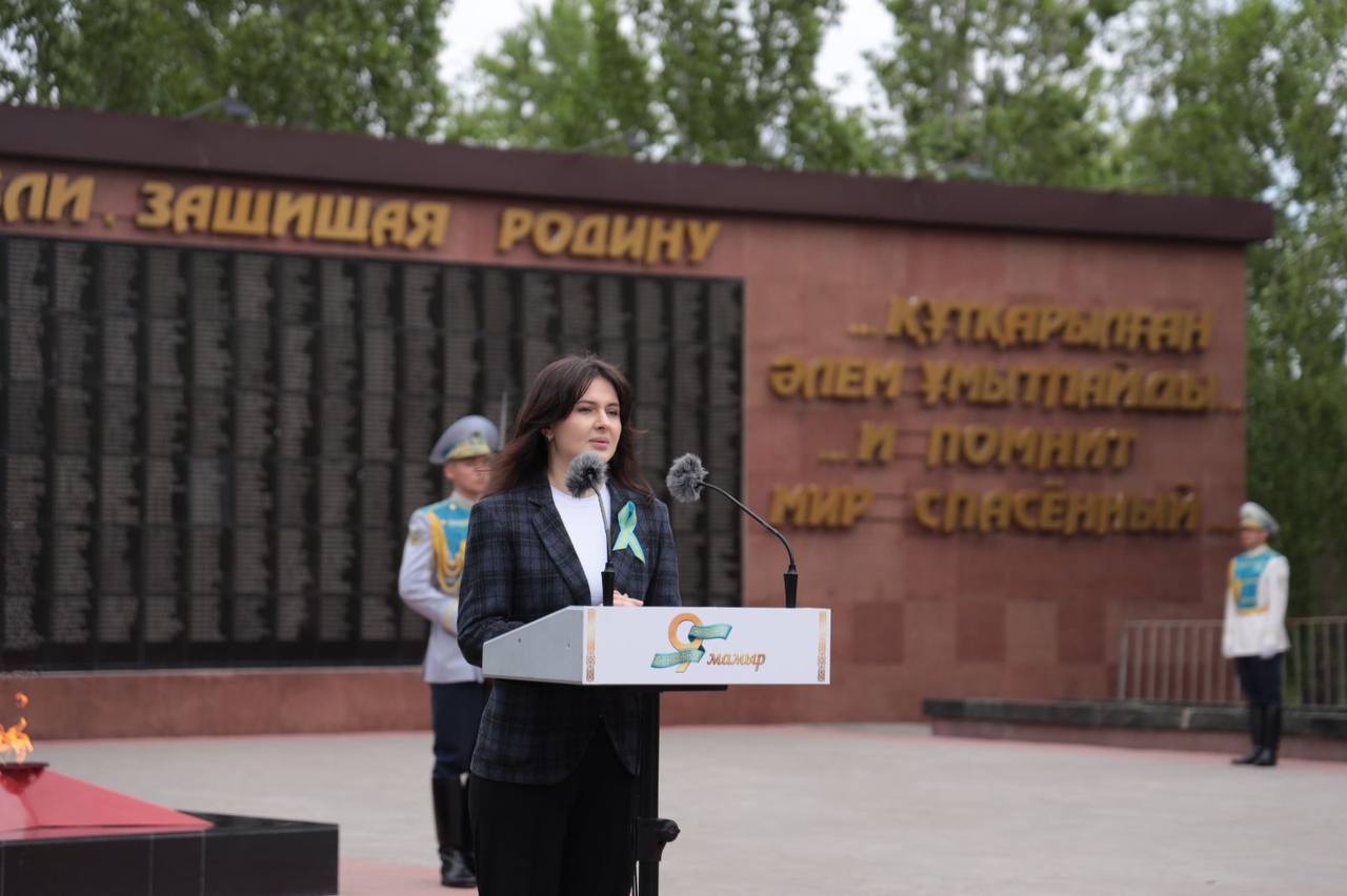 Внучатая племянница героя Ильи Сьянова поздравила костанайцев с Днём Победы