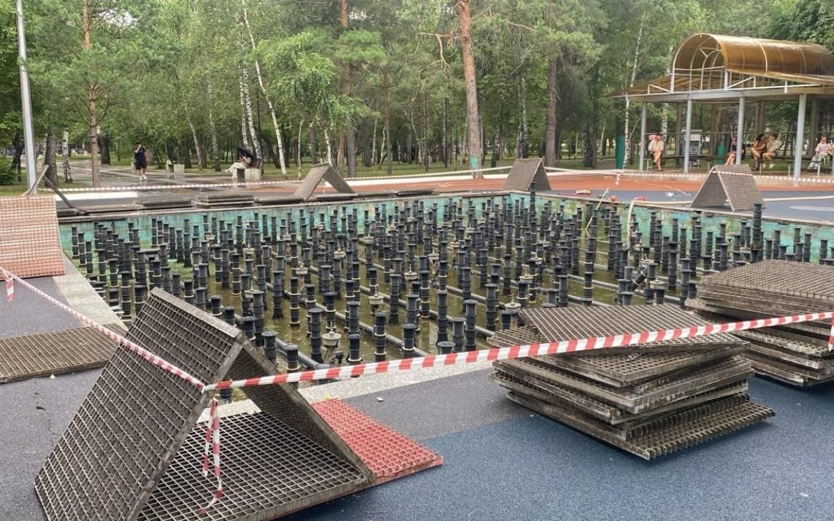 Пешеходный фонтан в Центральном парке Костаная временно не работает