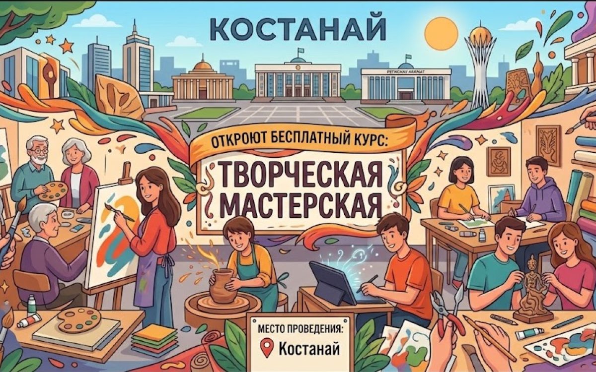 Қостанайда «Шығармашылық шеберханасы» атты тегін курс ашылмақ