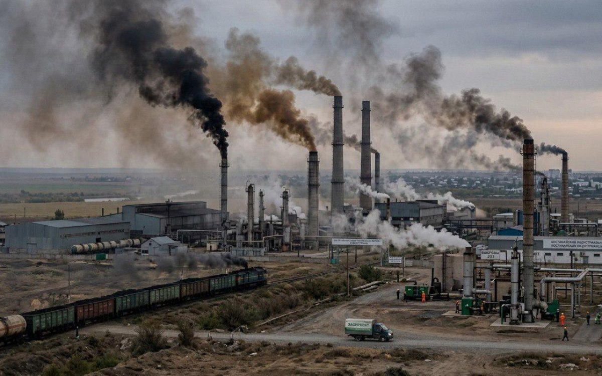 Объем загрязняющих выбросов снизился в Костанайской области