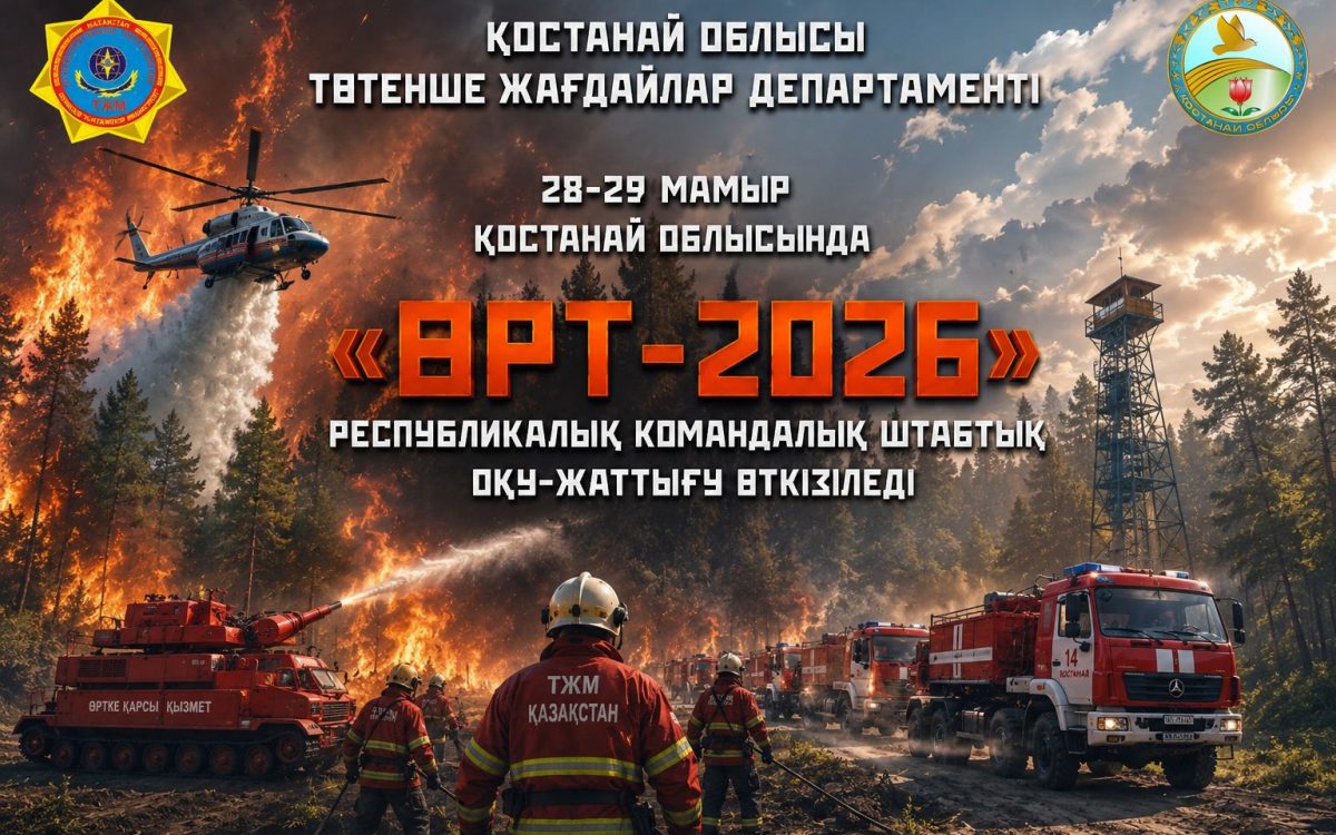 Республиканские командно-штабные учения «ӨРТ-2026» пройдут в Костанайской области